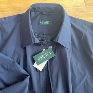 $350 New Lauren by Ralph Lauren Mens Rain Coat Blue Size XL water repellent NWT